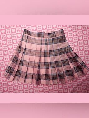 Pink Punk Goth Wildcat Plaid Skirt